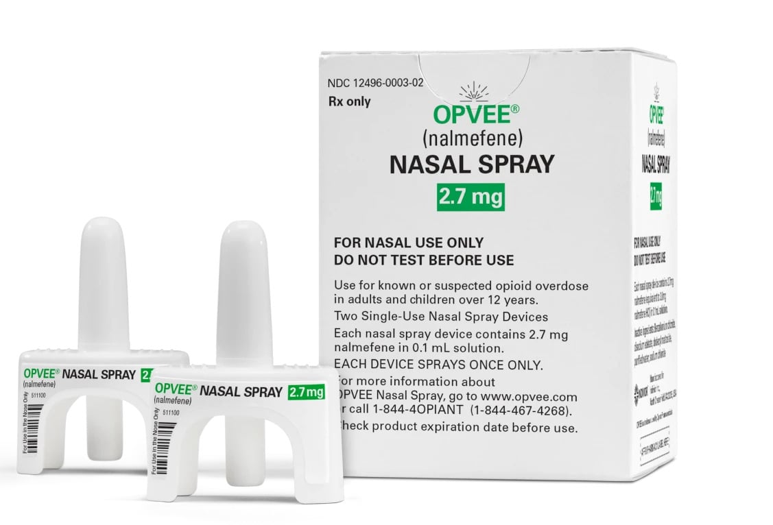 Indivior Opvee packaging